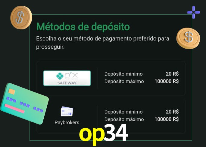 O cassino op34 oferece uma grande variedade de métodos de pagamento